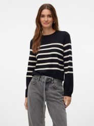 Vero Moda Sweter w kolorze beżowo-czarnym rozmiar: L. Czarne swetry klasyczne damskie Vero Moda, l, bez kołnierzyka. Za 82.99 zł.
