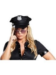 Rubie`s Czapka "Police Cap" w kolorze czarnym rozmiar: 59 cm. Czarne czapki z daszkiem damskie bez wzorów, z materiału. Za 26.56 zł.