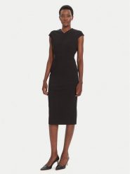 BOSS Sukienka koktajlowa Dulisa 50541987 Czarny Slim Fit. Czarne sukienki damskie Boss, bez wzorów, z syntetyku, wizytowe, bez ramiączek. Za 979.99 zł.