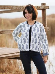 Isla Bonita by SIGRIS Kurtka przejściowa w kolorze białym rozmiar: XL. Białe kurtki damskie Isla Bonita by SIGRIS, xl, bez wzorów, z bawełny, bez kaptura. Za 131.74 zł.