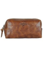 WEZBEY Skórzana kosmetyczka "Adrian" w kolorze jasnobrązowym - 20 x 10 x 7 cm rozmiar: onesize. Brązowe kosmetyczki damskie WEZBEY, bez wzorów, z materiału. Za 86.99 zł.