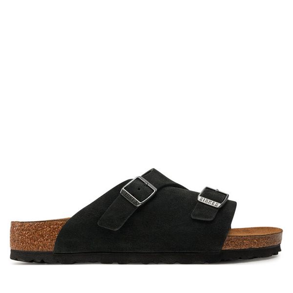 Klapki Birkenstock. Czarne klapki damskie Birkenstock, bez wzorów, bez obcasa, bez zapięcia. Za 483.99 zł.