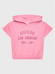 Guess Bluza K3GQ00 KA6R3 Różowy Regular Fit. Czerwone bluzy dziewczęce Guess, z aplikacjami, z bawełny, bez ramiączek, bez kaptura. Za 189.99 zł.