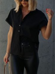 LA Angels Bluzka w kolorze czarnym rozmiar: L. Czarne bluzki damskie LA Angels, l, bez wzorów, z bawełny, bez kołnierzyka, bez ramiączek. Za 143.56 zł.