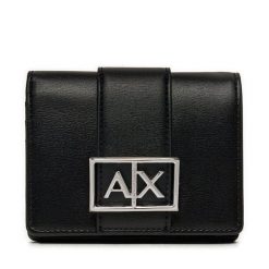 Portfel Armani Exchange. Czarne portfele damskie Armani Exchange, bez wzorów. Za 329.99 zł.