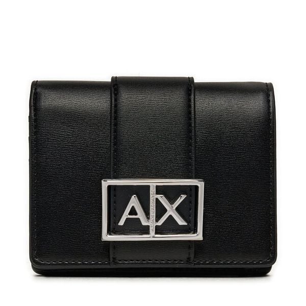 Portfel Armani Exchange. Czarne portfele damskie Armani Exchange, bez wzorów. Za 263.99 zł.