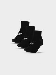 4F Skarpety casual za kostkę (3-pack) damskie - czarne 35-38. Czarne skarpetki damskie 4F, bez wzorów, z bawełny. Za 49.99 zł.