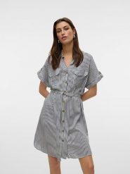 Vero Moda Sukienka w kolorze czarno-białym rozmiar: M. Białe sukienki damskie Vero Moda, bez wzorów, z tkaniny, klasyczne, bez ramiączek. Za 138.33 zł.