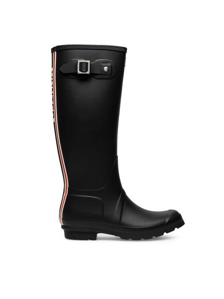 Hunter Kalosze HFW-003 Czarny. Czarne kalosze damskie Hunter, bez wzorów, z kauczuku. Za 299.99 zł.