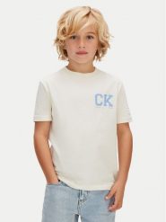 Calvin Klein T-Shirt Heritage LVCKSJA09B Żółty Regular Fit. Żółte t-shirty i koszulki chłopięce Calvin Klein, bez wzorów, z bawełny, bez kołnierzyka, bez ramiączek. Za 109.99 zł.