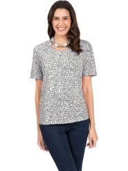 WITT WEIDEN Koszulka w kolorze biało-szarym rozmiar: 42. Białe bluzki damskie WITT WEIDEN, bez wzorów, z bawełny, bez kołnierzyka, bez ramiączek. Za 56.99 zł.