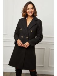 Le Comptoir du Manteau Płaszcz przejściowy w kolorze czarnym rozmiar: 38. Czarne płaszcze damskie Le Comptoir du Manteau, bez wzorów, z wełny, bez kaptura. Za 150.37 zł.