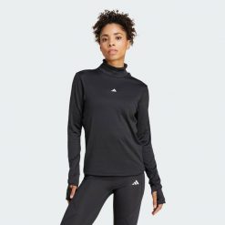 Koszulka TECHFIT COLD.RDY Funnel Neck Long Sleeve. Czarne koszulki damskie Adidas, xs, bez wzorów, z materiału, bez kołnierzyka, bez ramiączek. Za 279.00 zł.