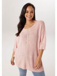 Aniston Sweter w kolorze jasnoróżowym rozmiar: 48. Różowe swetry klasyczne damskie Aniston, bez kołnierzyka. Za 130.99 zł.