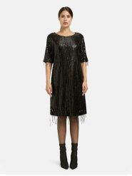 Milano Italy Sukienka cekinowa w kolorze czarnym rozmiar: 40. Czarne sukienki damskie Milano Italy, bez wzorów, bez ramiączek. Za 260.99 zł.