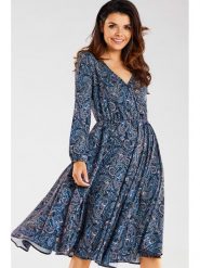 Awama Sukienka w kolorze granatowym ze wzorem rozmiar: L. Niebieskie sukienki damskie Awama, bez wzorów, bez ramiączek. Za 190.95 zł.