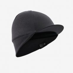 Czapka z daszkiem na rower szosowy Van Rysel Merino. Czarne czapki z daszkiem damskie VAN RYSEL, bez wzorów, z materiału. Za 79.99 zł.