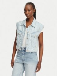 BOSS Kamizelka C Vest 1.0 50561036 Niebieski jasny Boxy Fit. Niebieskie kamizelki damskie Boss, m, bez wzorów, z bawełny, bez kaptura. Za 699.99 zł.