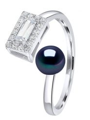 Mitzuko Srebrny pierścionek z perłą rozmiar: onesize. Szare pierścionki damskie Mitzuko, z cyrkonią, srebrne. Za 347.99 zł.