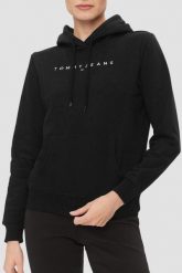 TOMMY JEANS Czarna damska bluza. Czarne bluzy damskie Tommy Jeans, s, bez wzorów, z jeansu, z kapturem. W wyprzedaży za 385.99 zł.