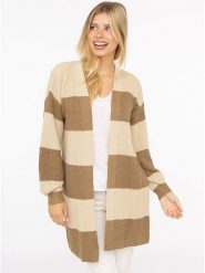 Zwillingsherz Kardigan w kolorze beżowo-jasnobrązowym rozmiar: onesize. Brązowe kardigany damskie Zwillingsherz, bez wzorów, prążkowane. Za 252.34 zł.
