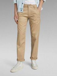G-Star Spodnie chino w kolorze beżowym rozmiar: W25/L30. Brązowe spodnie materiałowe damskie G-Star, bez wzorów. Za 166.88 zł.