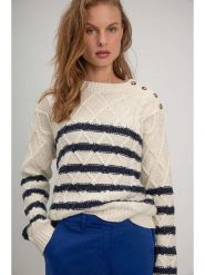 Josephine & Co Sweter "Soof" w kolorze białym rozmiar: M. Białe swetry klasyczne damskie Josephine & Co, m, z bawełny, bez kołnierzyka. Za 235.50 zł.