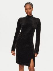 Gaudi Sukienka dzianinowa 421BD13006 Czarny Regular Fit. Czarne sukienki damskie Gaudi, bez wzorów, z dzianiny, bez ramiączek. Za 369.99 zł.