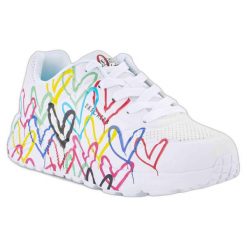 Buty na co dzień damskie SKECHERS UNO LITE SPREAD THE LOVE. Białe obuwie sportowe casual damskie Skechers, trekkingowe, Skechers Sport. Za 269.00 zł.