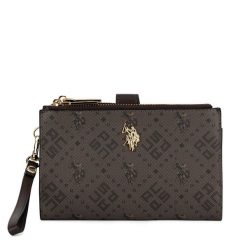 Portfel U.S. Polo Assn. Brązowe portfele damskie U.S. Polo Assn., bez wzorów. Za 199.99 zł.
