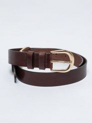 BIG STAR Skórzany pasek w kolorze brązowym rozmiar: M. Brązowe paski damskie Big Star, bez wzorów, z materiału. Za 89.99 zł.