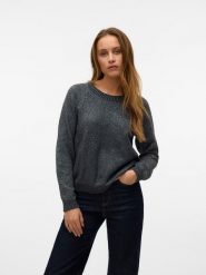 Vero Moda Sweter w kolorze ciemnoszarym rozmiar: M. Szare swetry klasyczne damskie Vero Moda, m, z materiału, bez kołnierzyka. Za 82.99 zł.