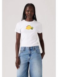 Levi's Koszulka w kolorze białym rozmiar: L. Białe bluzki damskie Levi's, l, bez wzorów, z bawełny, bez kołnierzyka, bez ramiączek. Za 75.34 zł.