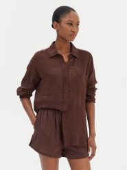 Seafolly Koszula Breeze 55428-TO Brązowy Regular Fit. Brązowe koszule damskie Seafolly, s, bez wzorów, z bawełny, bez kołnierzyka, bez ramiączek. Za 389.99 zł.