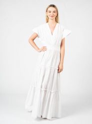Pinko Sukienka "Pellegrino 1" | 1G17TD Y6VW | Kobieta | Biały. Białe sukienki damskie Pinko, bez wzorów, z bawełny, bez ramiączek. W wyprzedaży za 449.00 zł.