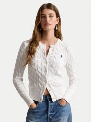 Polo Ralph Lauren Kardigan 211971868007 Biały Slim Fit. Białe kardigany damskie Polo Ralph Lauren, m, bez wzorów. Za 1,199.00 zł.