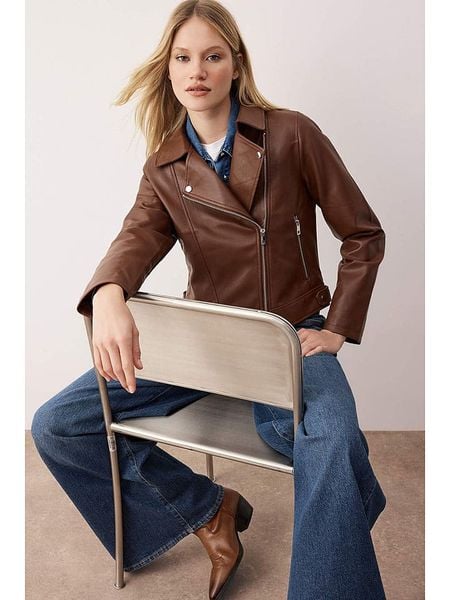 Trendyol Kurtka w kolorze brązowym ze skóry syntetycznej rozmiar: S. Brązowe kurtki damskie Trendyol, s, bez wzorów, ze skóry, bez kaptura. Za 95.99 zł.