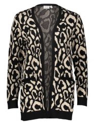 Vila Kardigan "Vitif" w kolorze beżowo-czarnym rozmiar: XS. Brązowe kardigany damskie Vila, xs, bez wzorów, z włókna. Za 65.38 zł.