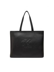 Calvin Klein Jeans Torebka Sculpted Slim Tote LV04K3070G Czarny. Czarne shopper bag Calvin Klein Jeans, z jeansu, bez dodatków. Za 369.99 zł.