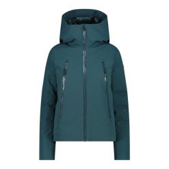 Damska kurtka z kapturem CMP. Zielone kurtki damskie CMP, bez wzorów, z kapturem. W wyprzedaży za 618.50 zł.