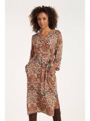 Smashed Lemon Sukienka w kolorze jasnobrązowym rozmiar: XL. Brązowe sukienki damskie Smashed Lemon, bez wzorów, z tkaniny, bez ramiączek. Za 143.99 zł.