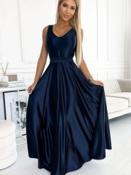 Sukienka Model 508-1 Navy - Numoco. Niebieskie sukienki damskie NUMOCO, bez wzorów, z elastanu, wizytowe, bez ramiączek. Za 595.19 zł.