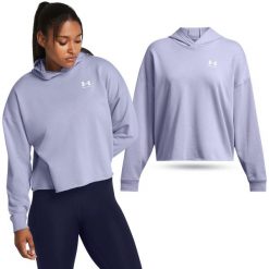 Bluza fitness damska Under Armour Rival Terry Oversized. Fioletowe bluzy damskie Under Armour, m, bez wzorów, z kapturem. Za 189.99 zł.