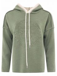 Zwillingsherz Bluza "Positive Mind" w kolorze zielonym rozmiar: L/XL. Zielone bluzy damskie Zwillingsherz, l, bez wzorów, z kapturem. Za 170.07 zł.