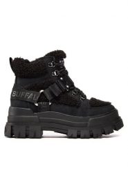 Buffalo Trapery Aspha Com Mid Warm 1622328 Czarny. Czarne trapery damskie Buffalo, ze skóry, bez zapięcia. Za 629.99 zł.