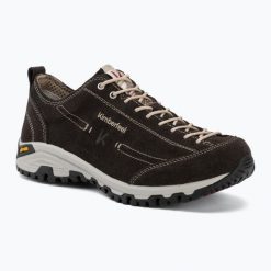 Buty trekkingowe Kimberfeel Lincoln 2. Brązowe obuwie trekkingowe damskie Kimberfeel, ze skóry, przed kostkę, bez zapięcia. Za 513.00 zł.