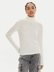 Tommy Jeans Golf Essential DW0DW19686 Écru Regular Fit. Golfy damskie Tommy Jeans, s, bez wzorów, z bawełny, bez ramiączek. Za 459.99 zł.