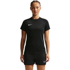 Koszulka damska Nike Dri-Fit Park VIII. Czarne bluzki damskie Nike, bez wzorów, z poliesteru, sportowe, bez kołnierzyka, bez ramiączek. Za 66.99 zł.