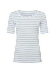 Marc Cain Koszula damska Kobiety Bawełna niebieski|biały w paski, 40. Białe koszule damskie Marc Cain, bez wzorów, z bawełny, bez kołnierzyka, bez ramiączek. Za 549.95 zł.