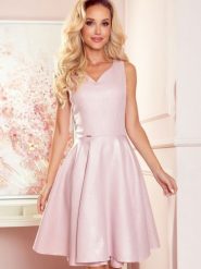 Sukienka Model 114-14 Powder Pink Brokat - Numoco. Różowe sukienki damskie NUMOCO, bez wzorów, z elastanu, bez ramiączek. Za 280.76 zł.